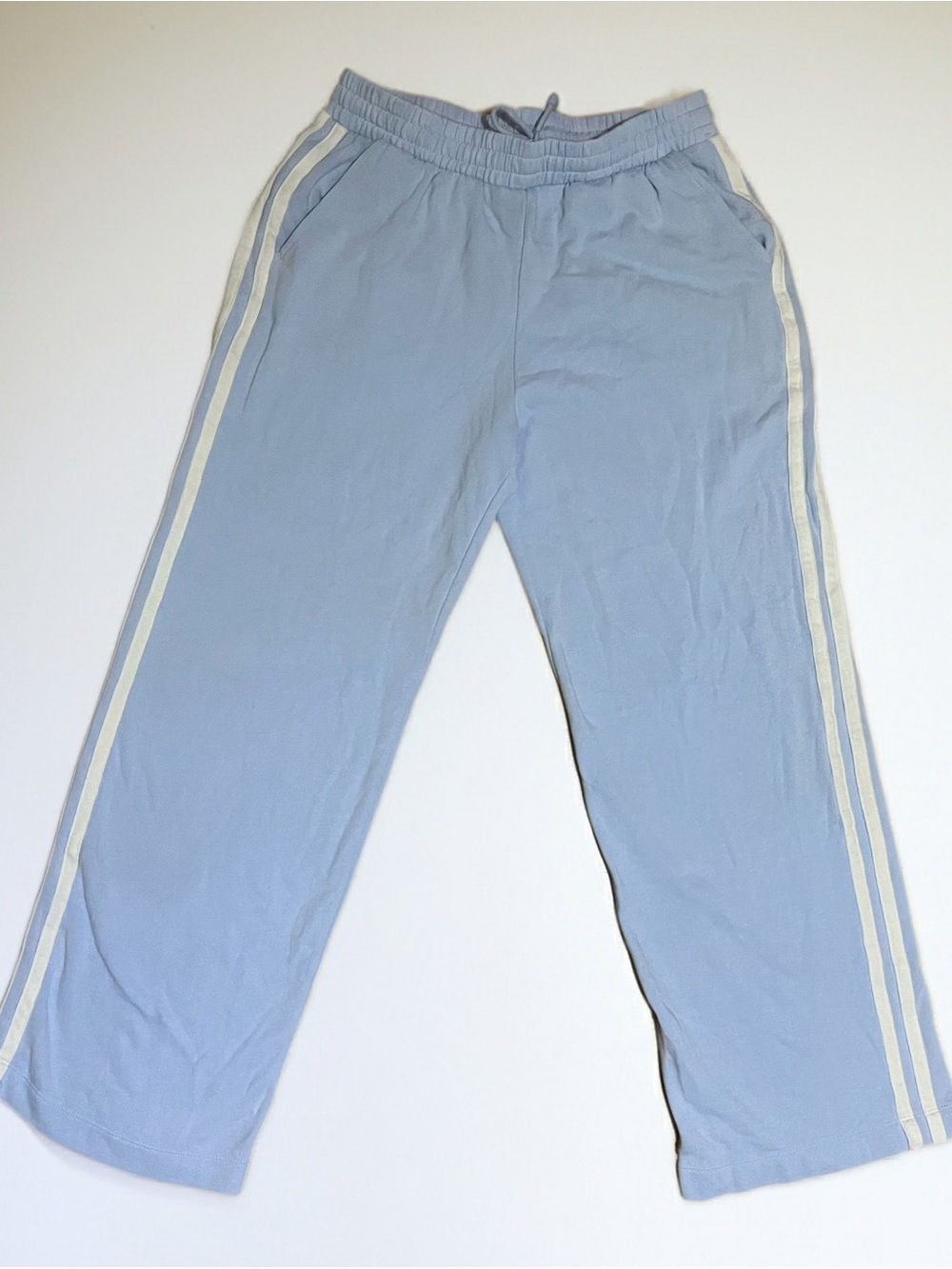 Old Navy Pastel Blue Joggers with White Side Stripes